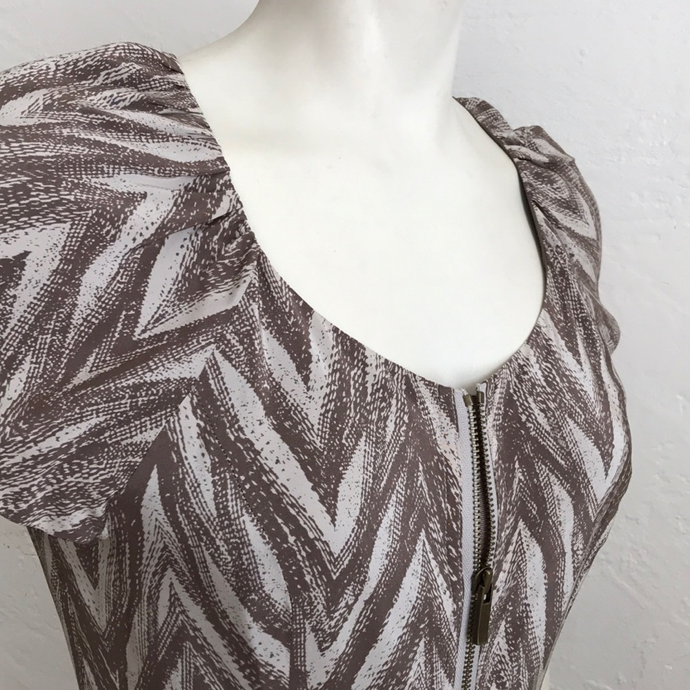 Tibi Silk Multi-Print 2 Way Front Zip Lined Mini - image 4